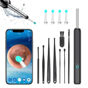 Ear Wax Removal Tool with 8 Pcs Ear Set - Ear Cleaner with Camera, IP67 Waterproof Design, 130MAH Battery Capacity, and Light for iOS & Android