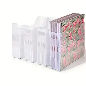 2pcs Storage Organizer,Scrapbook Paper Storage with Wheels,Plastic Portable Scrapbook Storage Bin for Scrapbook Papers,Cardstocks,Doc