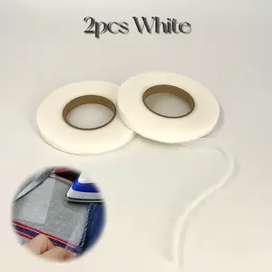 2 Rolls Non-Woven Hot Melt Mesh Film, 1cm Width 70m Length, Double-Sided Adhesive Lining, Lightweight Multi-Purpose Fabric Interlining