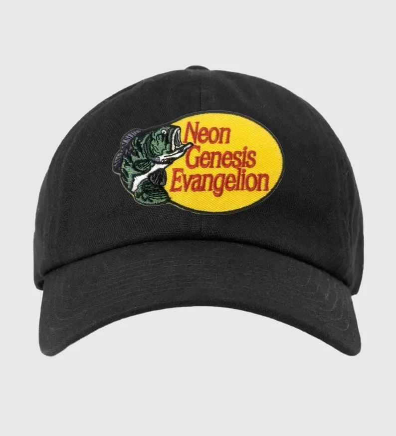 Neon Genesis Evangelion Embroidered Cap - Minimalist Design Gift Idea - Fishing Fan Novelty Baseball Dad Hat Cap - Fisherman Washed Cap for Men