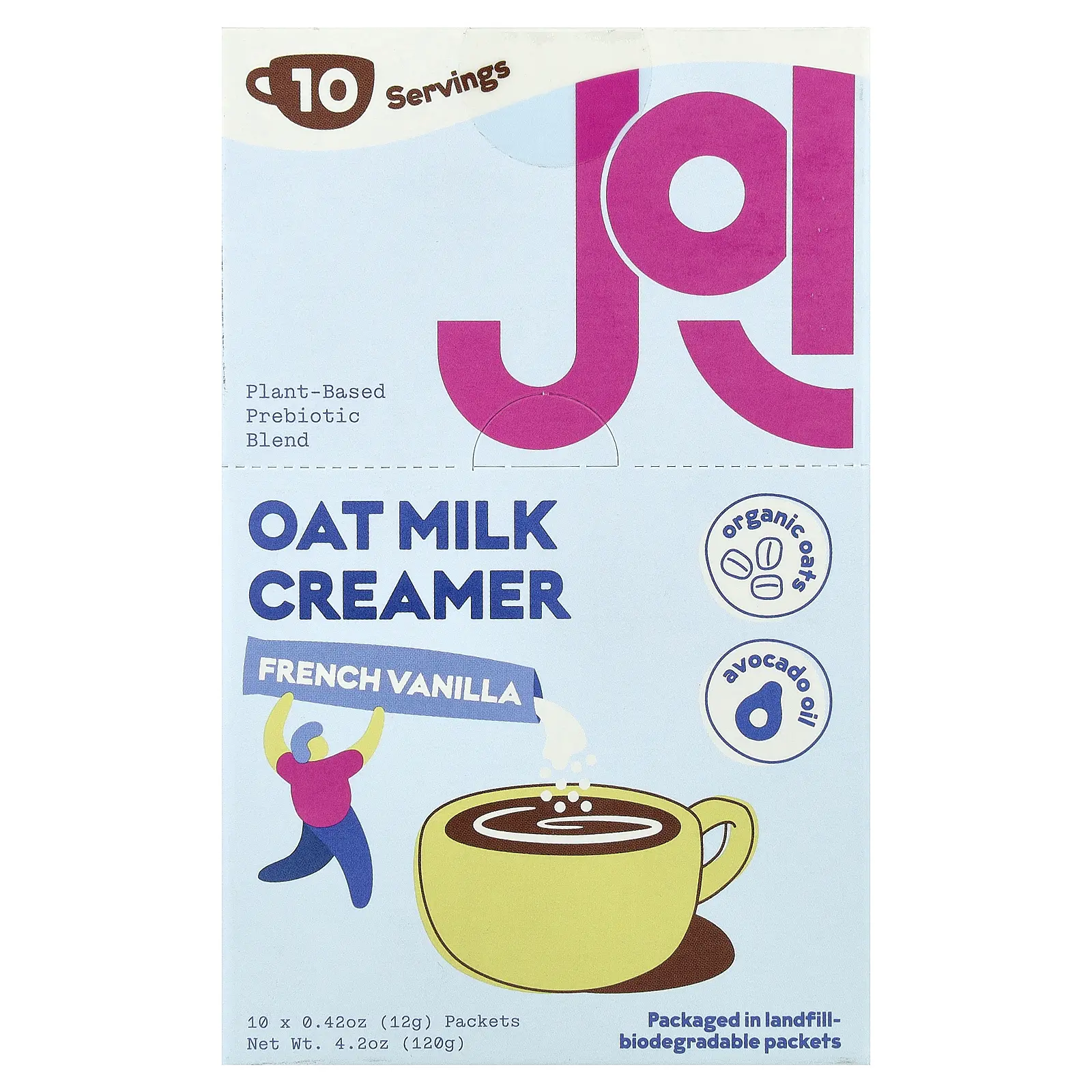JOI Oat Milk Creamer, French Vanilla, 10 Packets, 0.42 oz (12 g) Each