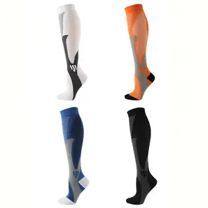 4-Pack Men's and Women's Compression Socks, Ideal for Outdoor Activities Such As Basketball and Football, Perfect for Running, Traveling, Cycling, and Sports