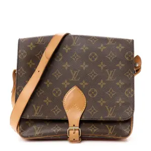 Pre-owned Leather Crossbody Bags Brown Monogram Canvas Crossbody Bag – Vintage Trim Shoulder Bag