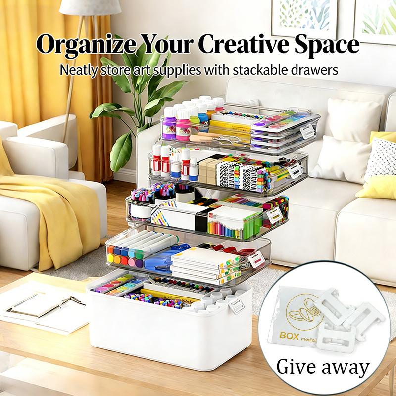 layer Plastic Storage Box | Transparent Organizing Box with Handles - Durable and Easy to Clean - Suitable for