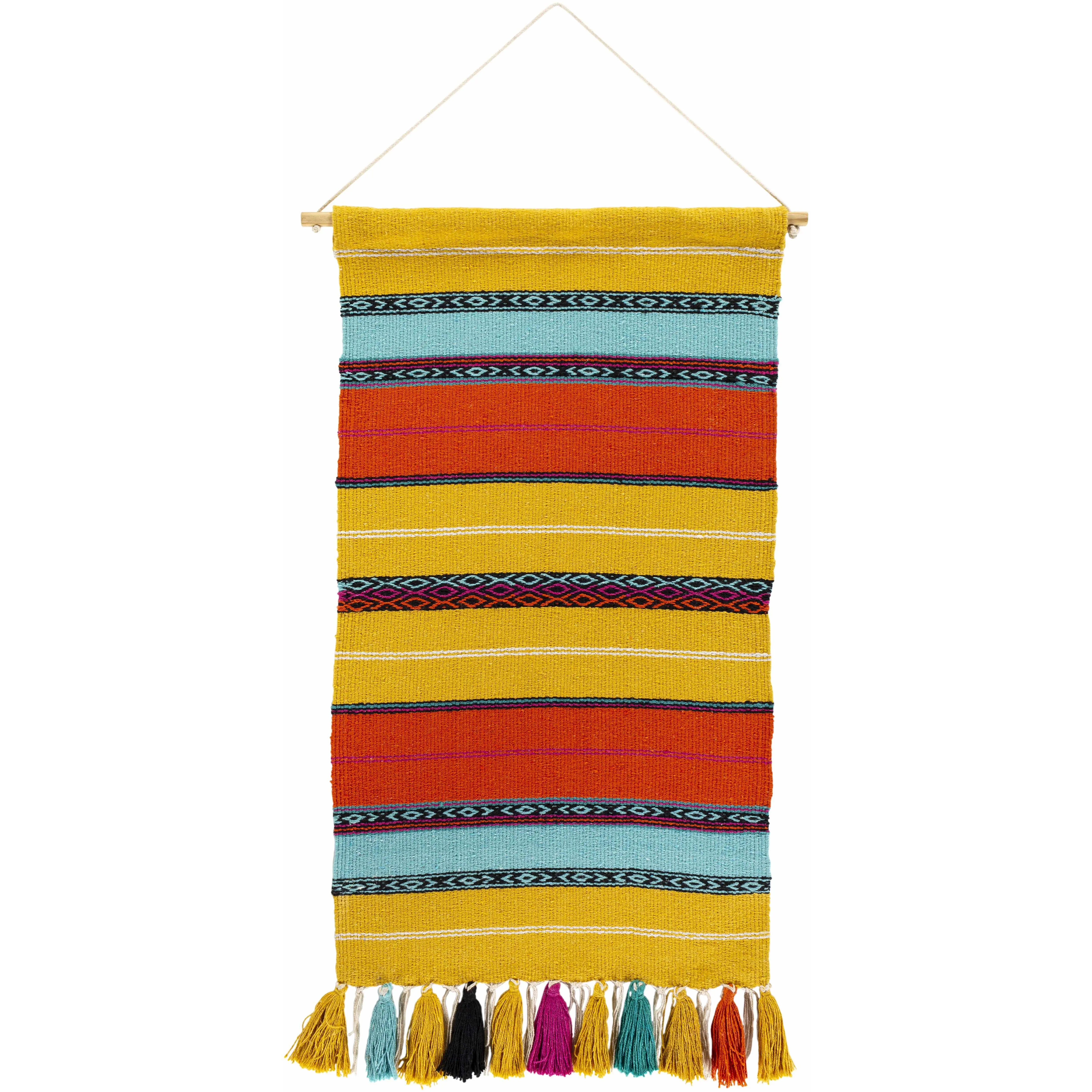 Ligaya Colorful Striped Bohemian Tapestry - Hangable Fabric Wall Hanging, Whimsical Home Decor, Room Decor for Living Room & College Dorm House Accents