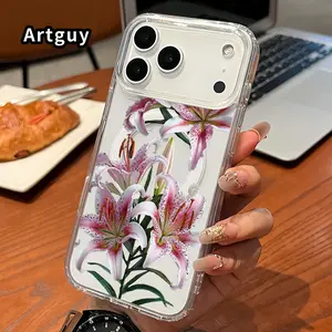 Magnetic Phone Case for iPhone 17 15 Plus 16 Pro Max Air E 14 13 12 11 X XS XR Floral Grace Pattern TPU Shockproof Anti-Scratch Stylish Smartphone Cover