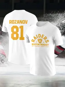 Heated Rivalry Relaxed Fit Short Sleeve Top Ice Hockey Star Ilya Rozanov #81 Breathable Mesh Panels Ultra-Soft, Hypoallergenic Fabric Versatile for Sports and Casual Wear