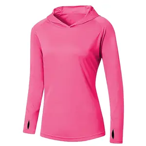 Women's Sun Protection Hoodie Long Sleeve Anti-Rash Fishing SPF Outdoor Sports UV Shirt Lightweight Top