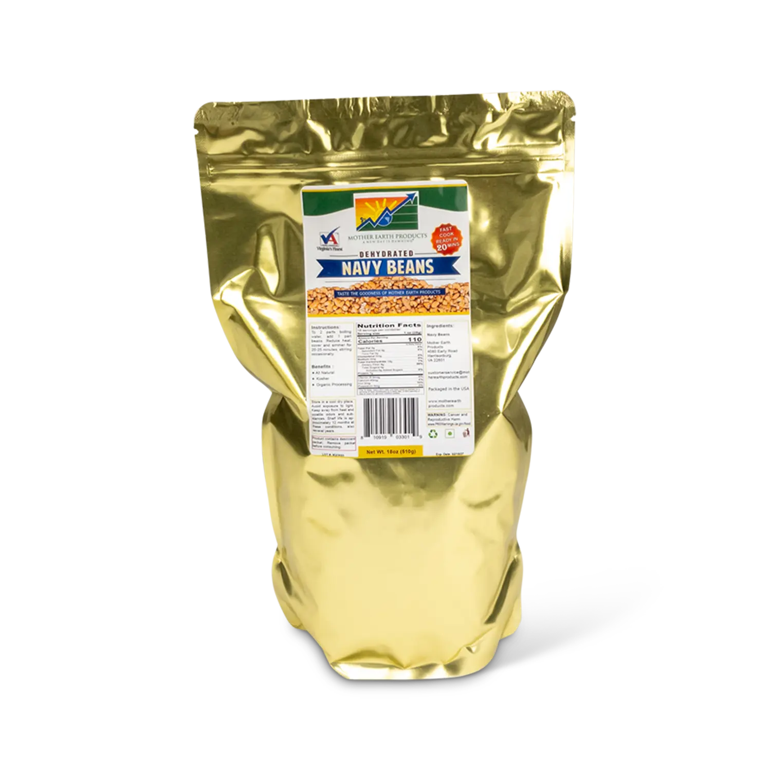 Instant Navy Beans - Quart Mylar