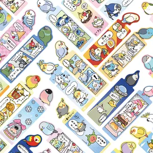 30 Pieces Creative Cartoon Parrot Comic Series Die-Cut Bookmarks, White Card Novelty Bookmarks for Kids' Toy Decoration