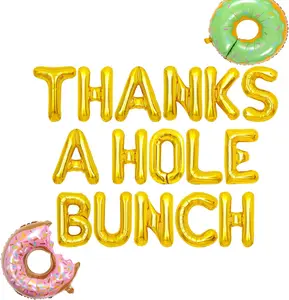 LaVenty Thanks a Hole Bunch Banner Balloons for Donut Thanks Decoration Donut Baby Shower Donut Bar Donut Birthday Theme Party Supplies