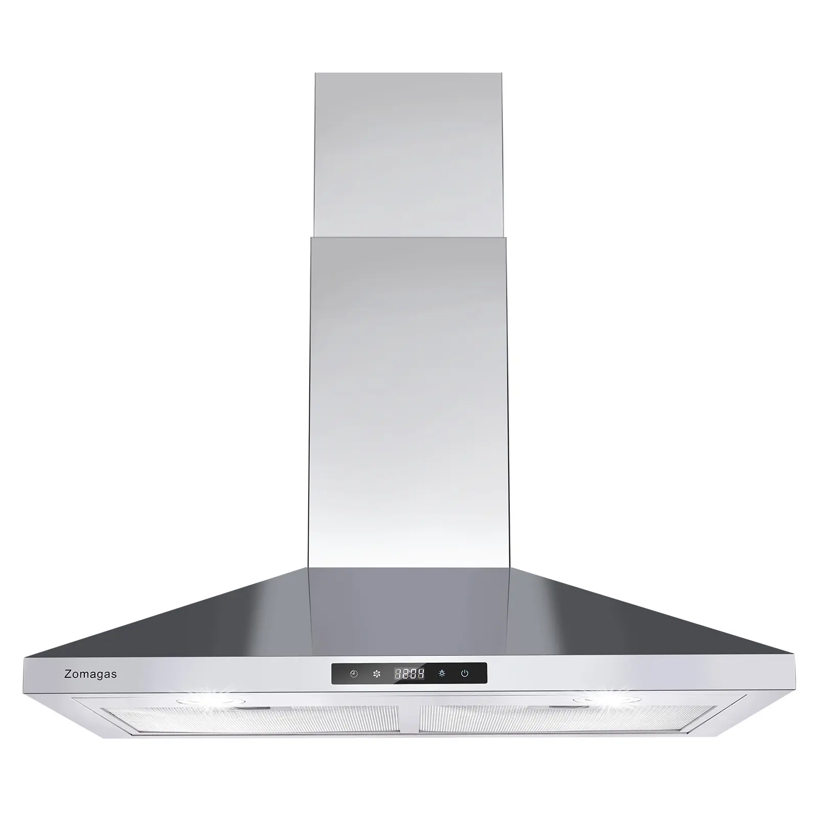 30 Inch 450 CFM Wall Mount Range Hood Stainless Steel Convertible Ducted Ductless 3-Speed Touch Control Vent Hood USYS0375A Home Appliance Household Household High-CFM Kitchen Hood