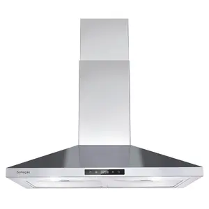 30 Inch 450 CFM Wall Mount Range Hood Stainless Steel Convertible Ducted Ductless 3-Speed Touch Control Vent Hood USYS0375A Home Appliance Household Household High-CFM