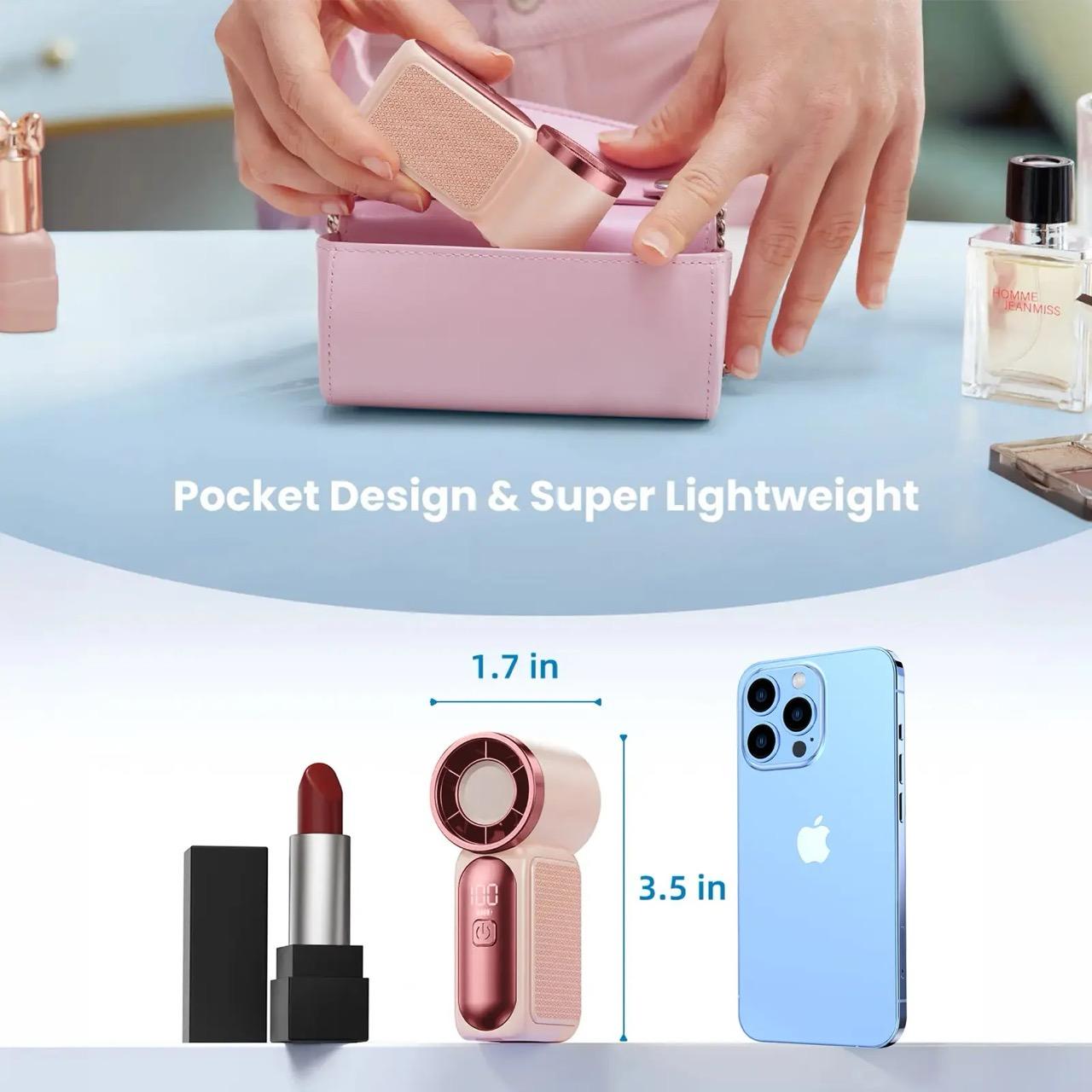 Mini Handheld Fan with LED Display – 6-Speed Turbo Pocket Fan for Women. USB Rechargeable, High-Speed Cooling for Travel & Makeup. Perfect Gift. Portable Refrigeration Mini Handheld Fan with LED Display – 6-Speed Turbo Pocket Fan for Women. USB Rechargeable, High-Speed Cooling for Travel & Makeup. Perfect Gift. Portable Refrigeration