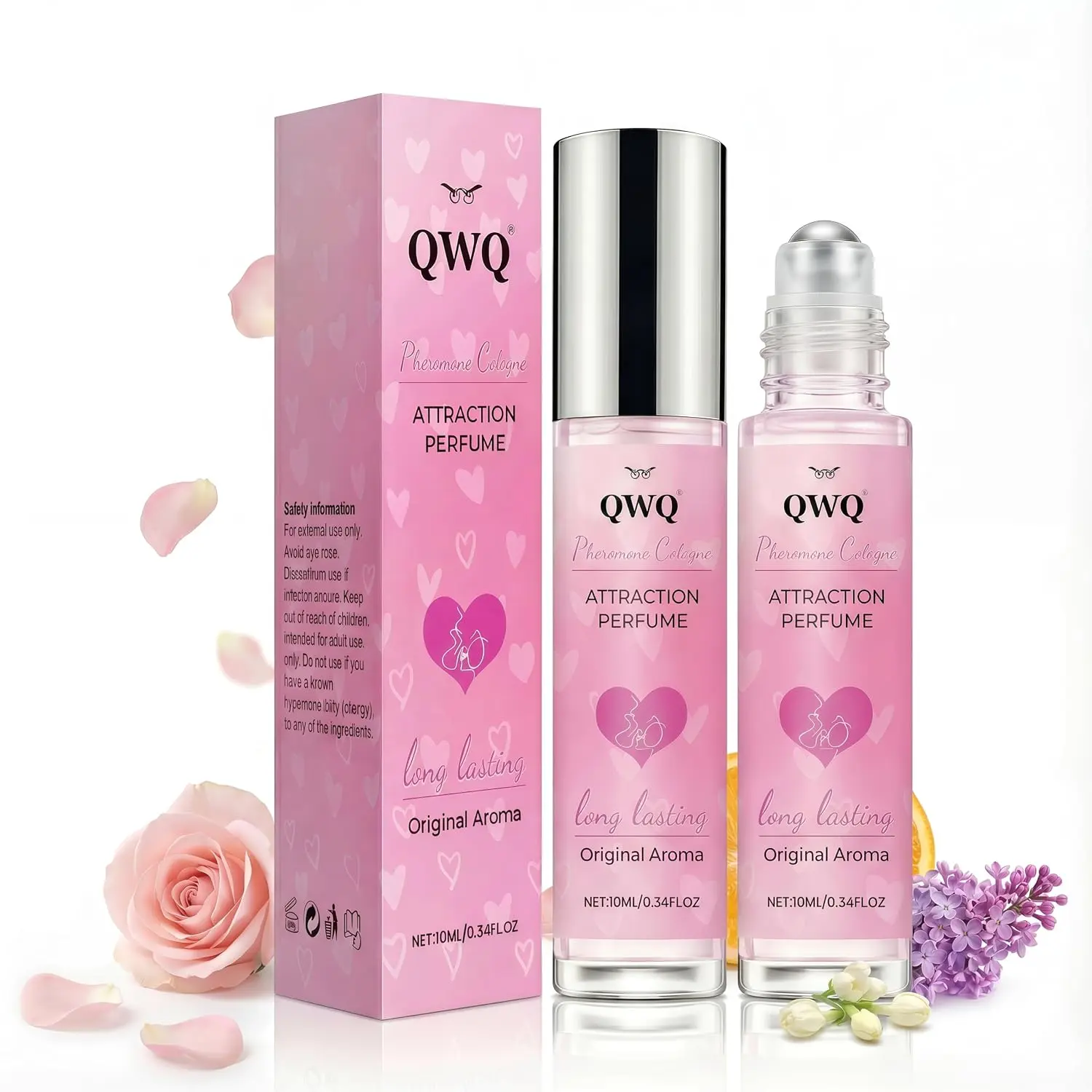 Pheromone Perfume for Women, Long Lasting Oil Based Perfume to Attract Men, Fruity & Floral Scent Cologne, Portable Roll On Fragrance for Travel & Dating, Essential Oil Gifts for Her (1, Floral)