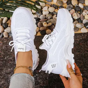 Women's All-Purpose Sneakers - Breathable Knit Non-Slip Chunky Shoes | Ideal for Walking, Workout, Gym & Casual Outings fly