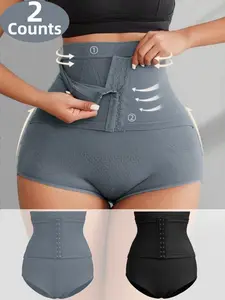1/2 Counts Women High Waist Tummy Control Flat Belly Shaper Shapewear Shorts ,Strong Compression Shaperwear Panty ,Shapewear Bottoms, Butt Lifting Briefs, Underwear, Body Shaper With Adjustable Hooks, Suitable For Training Or Sports