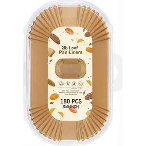 Loaf Pan Liners for Baking Bread 9x5 Inch - 180 PCS Non-Stick Parchment Paper Liners - Disposable Bread Pans Liner for Sourdough Bread, Banana Bread, Cakes, Baking Accessories
