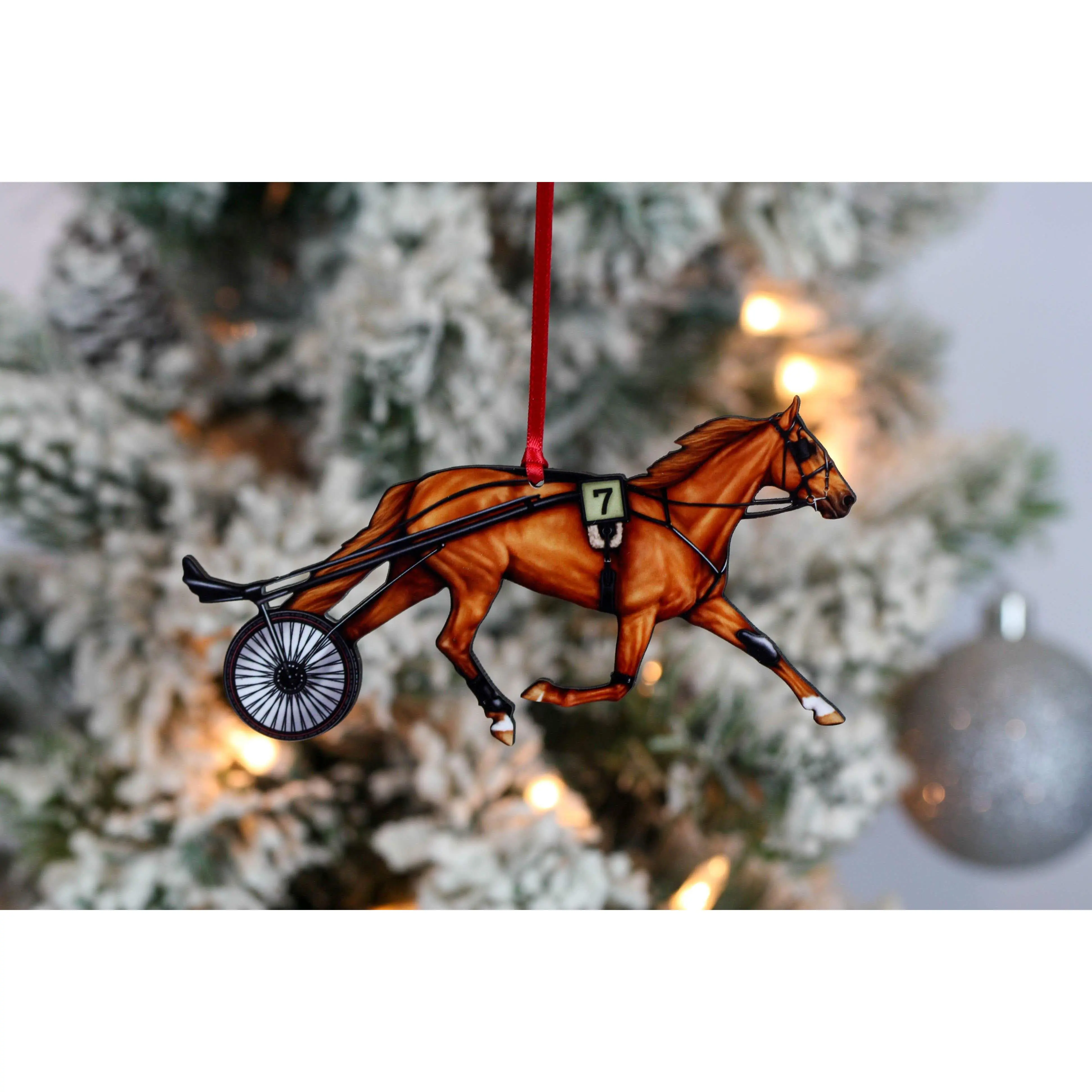 Standardbred Race Horse Ornament - Trotting Harness Racing Horse Ornament