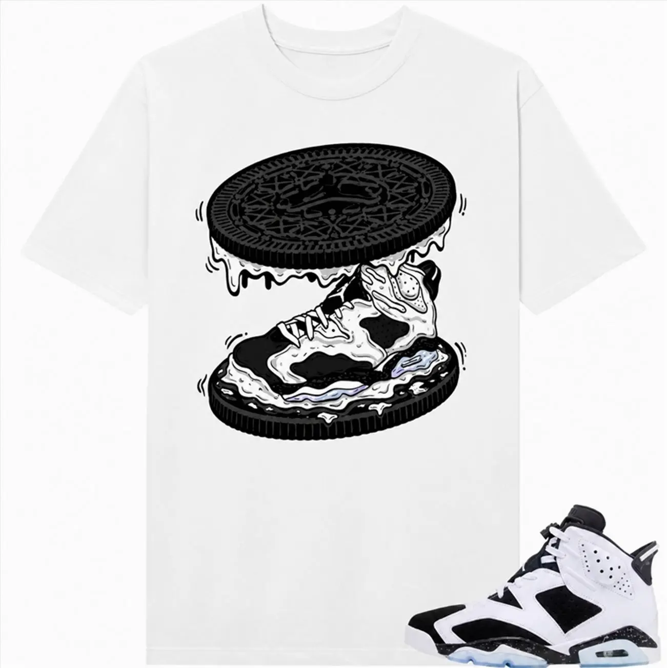 Matching T-Shirt for Jordan 6 Oreo - Cream Risk Streetwear
