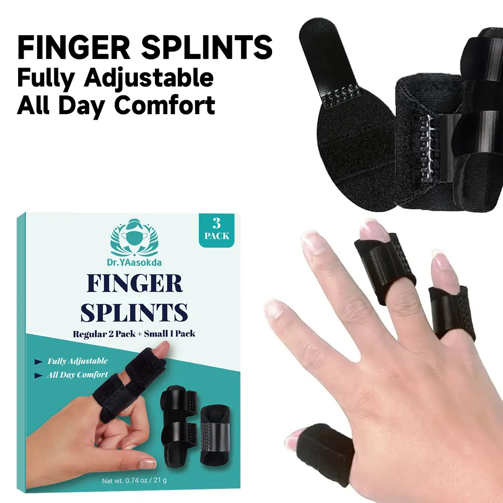 Finger Fixation Splint - Prop 65 Safe, Easy-to-Wear, Lightweight Breathable Hand Care Tool for Trigger Finger, Arthritis Relief, Daily Use