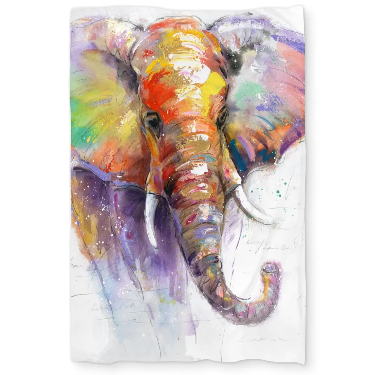 Begin Home Decor C1DCTXLW3ME38H Beautiful & Colorful Elephant Twin Size Extra Long Duvet Cover - Wildlife Decor