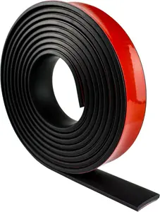 Adhesive Solid Rubber Strips, 1/2" Wide x 1/16" Thick x 180" Long Self Stick Black Neoprene Rubber Rolls Perfect for DIY Insulation Cushion Gasket, Sealing, Liner, Weather Striping
