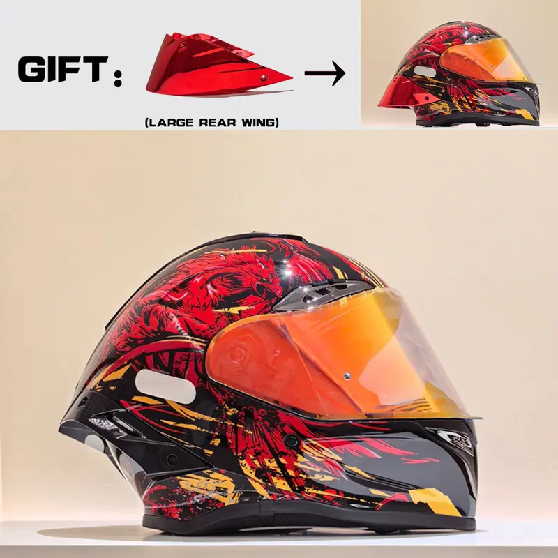 awe inspiring motorcycle helmets ILM for Adult Men Women Full Face DOT ECE Powersports Dual Visor Street Racing Helmet with Pinlock Cascos para Motos Model MF509 (Day1 Purple, L) : Automotive The Domain features a hand Gas Mask Funky Motorcycle Helmets