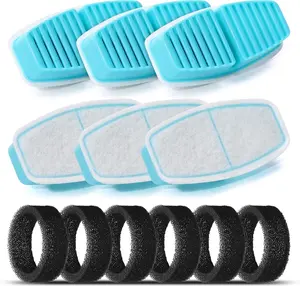 Water Fountain Filters :  Pet Water Fountain Replacement Filter - 12 Packs of  Fountain Filters (6 Carbon Filters + 6 Sponges) - Multiple Filtration Please Replace it Every 2-3 Weeks