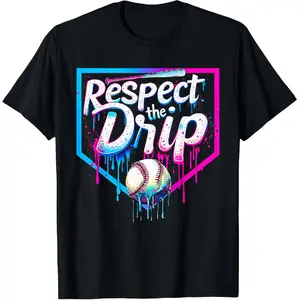 100% Cotton Baseball Drip For Ice Cream Drip Baseball T-Shirt