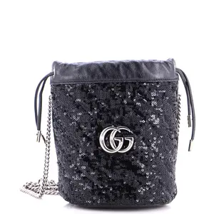 Pre-owned GUCCI material Bucket Bags GG Marmont Bucket Bag Diagonal Quilted Sequins Mini by Rebag