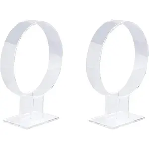 2pcs Clear Acrylic Headband Display Stand Headwear Holder Hairband Organizer Single Hair Hoop Holder Fixing Tools Accessories