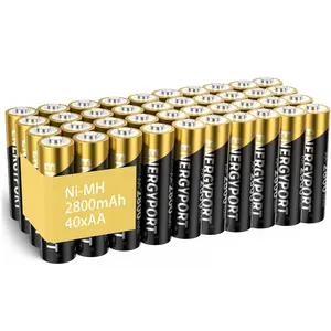 ENERGYPORT AA Rechargeable Batteries,1.2V NiMH Double A Battery 2800mAh High Capacity Pre-Charged Long Lasting - 40 Pack