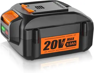 Upgrade 6.0Ah 20V Replace  for Worx 20V  Compatible with Worx 20 Volt Lithium WA3520 WA3525 WG151s WG155s WG251s WG255s WG540s WG545s WG890 WG891 Cordless Power Tools