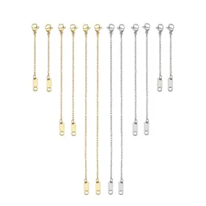3/6/12pcs Necklace Extenders, Stainless Steel Necklace Extenders For Necklaces, 6/10/15cm-3/5/7.5/10/12.5/15cm Delicate Necklace Extender Chain Set For Women Jewelry Making