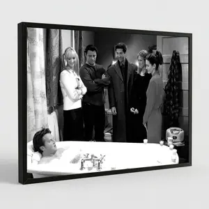 Friends Tv Series Poster, Friends Funny Bathroom, Funny Bathroom Wall Art, Black And White, Toilet Print, Restroom Decor