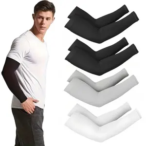 4 Pairs Summer Cool Sports Arm Sleeves, Medium Elasticity Unisex One Size, Ideal for Outdoor Cycling Running Driving Fishing