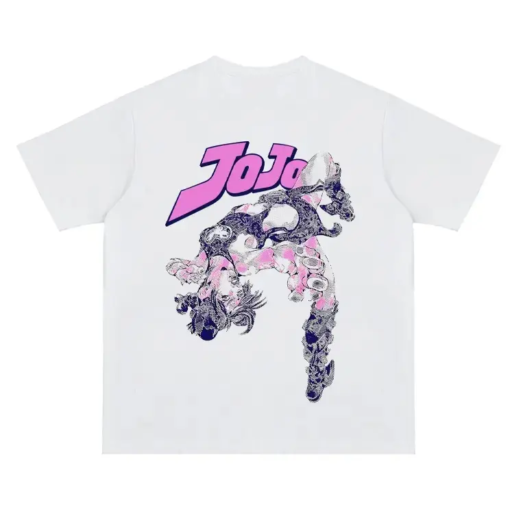 Women's JoJo Jolyne Pose Cartoon Art Anime Print T-shirt, Breathable Cotton Blend All Seasons Vintage Top for Fans, Machine Wash