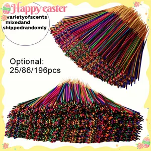 25/86/196pcs Mixed Scented Incense Sticks, Bamboo Rose Lavender Jasmine Cherry Blossom, Home Aromatherapy Meditation Yoga Reading
