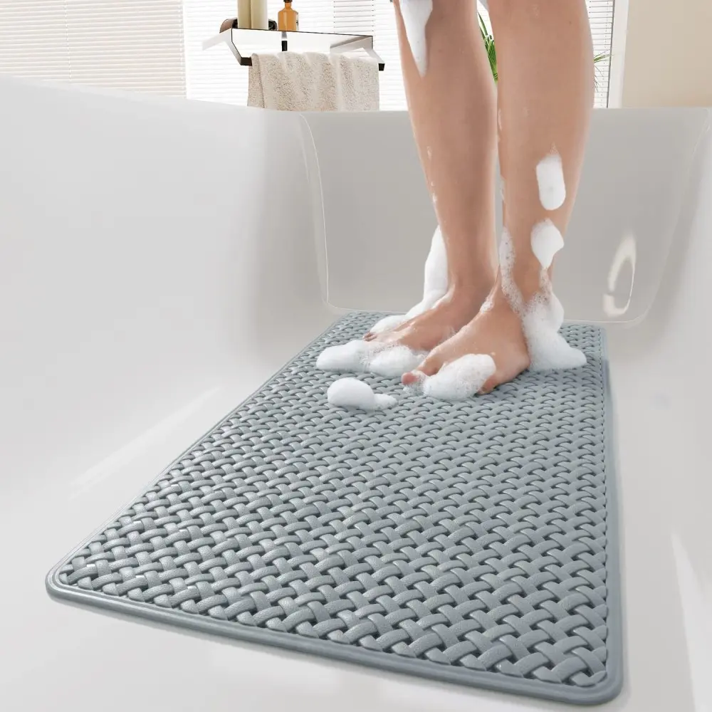 Bathtub Mat Non Slip 77x47 Shower Mat Non Slip Anti Mold BPA Free | Mildew Resistant, Machine Washable, Extra Long Tub Mat, Shower Mats for Inside Shower, Bath Mat for Tub Non Slip  Certified wet area