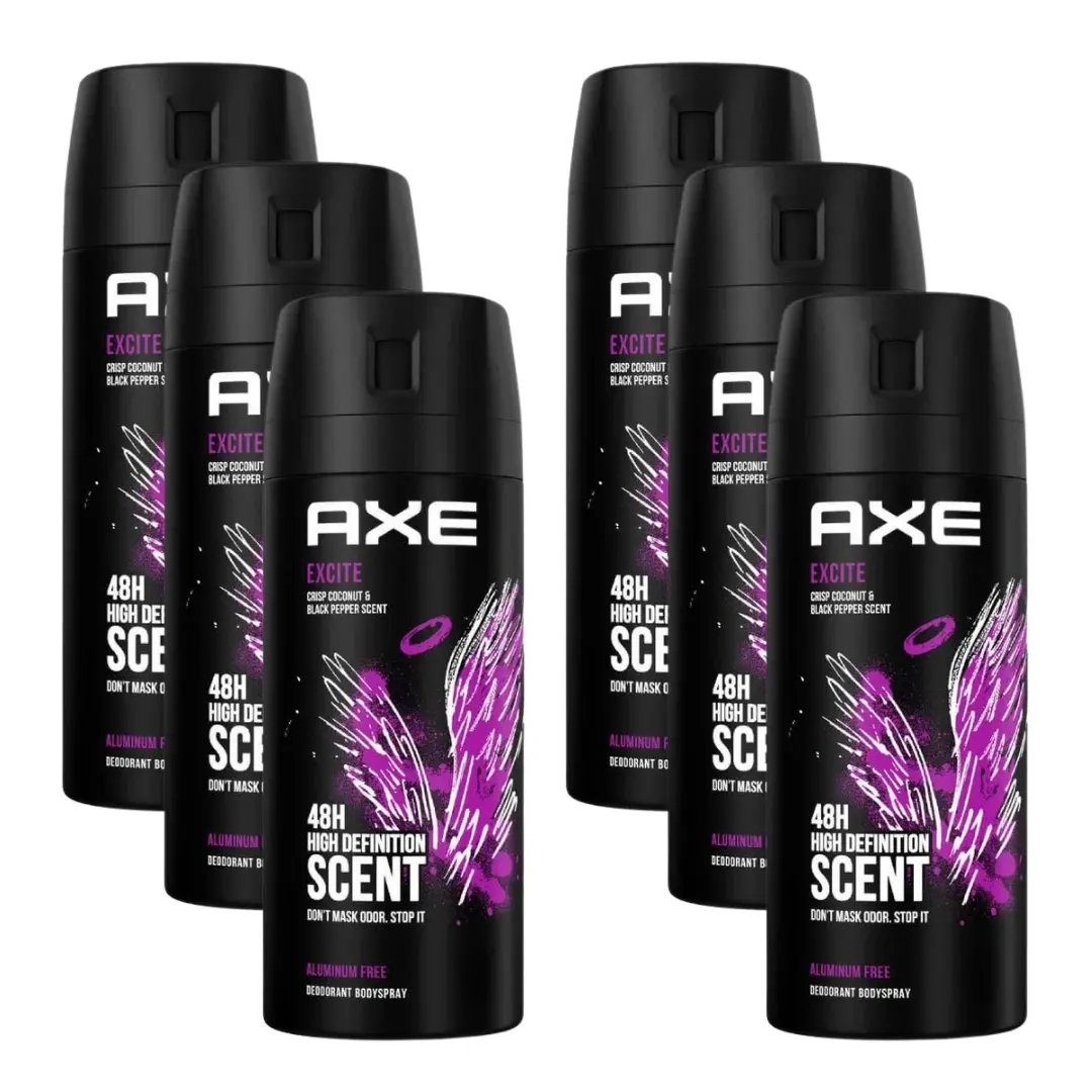 Excite - AXE Body Spray for Men 150 ml Deodorant – Pack of 6