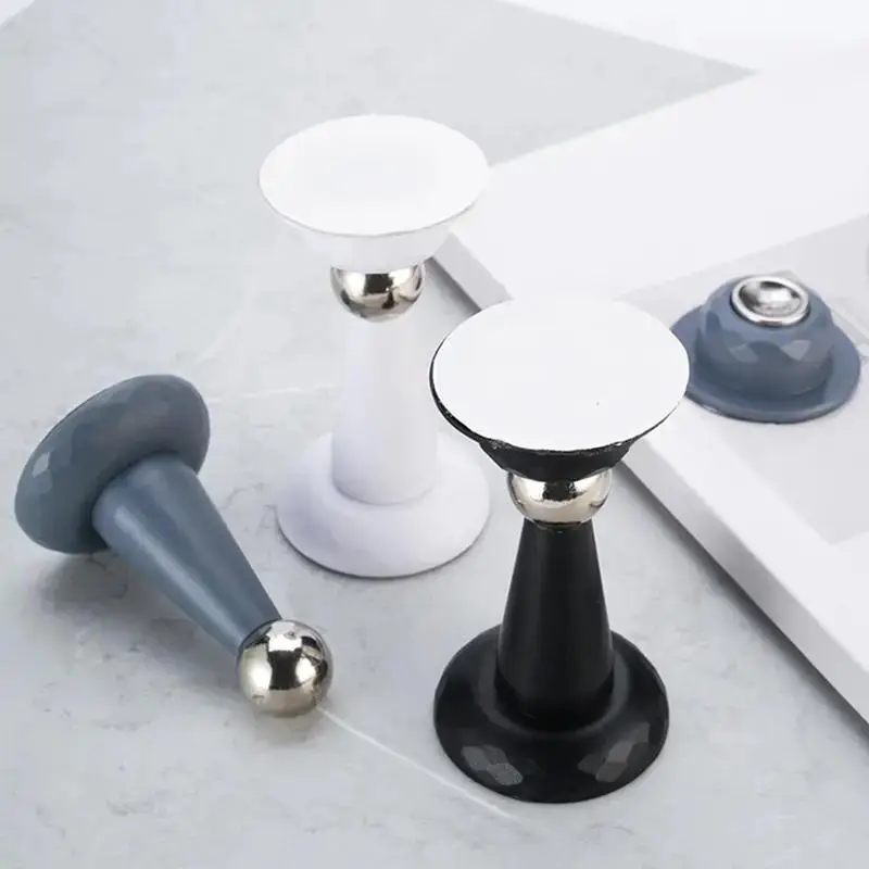 Strong Magnetic Door Stopper, No Drill Door Stopper with Double Sided Tape, Door Stopper for Wall & Floor Mounting, Door Hardware for Home & Office