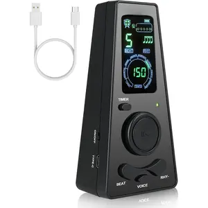 Digital Metronome with Timer, English Vocal Counting, One Touch Operation and Easily Readable Color Display  Metronome with Volume Control for Piano Guitar Drum Violin