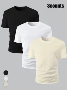 Men's Camo Goose Geometric Print Casual Short Sleeve T-Shirt Set, Summer Round Neck Tee for Daily Wear, Sports, Outdoor Activities, Home Use