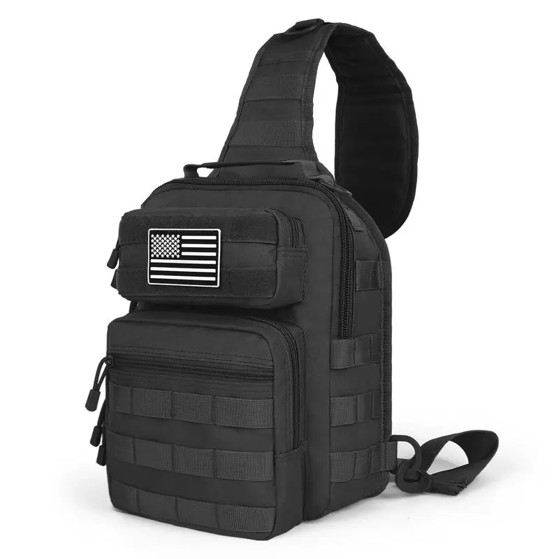 Tactical crossbody bag, shoulder bag, Molle/EDC outdoor chest bag, men's and women's travel, hiking, camping, gym bag, everyday backpack, [Ships from the USA]