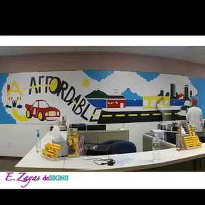 Custom hand painted wall mural.