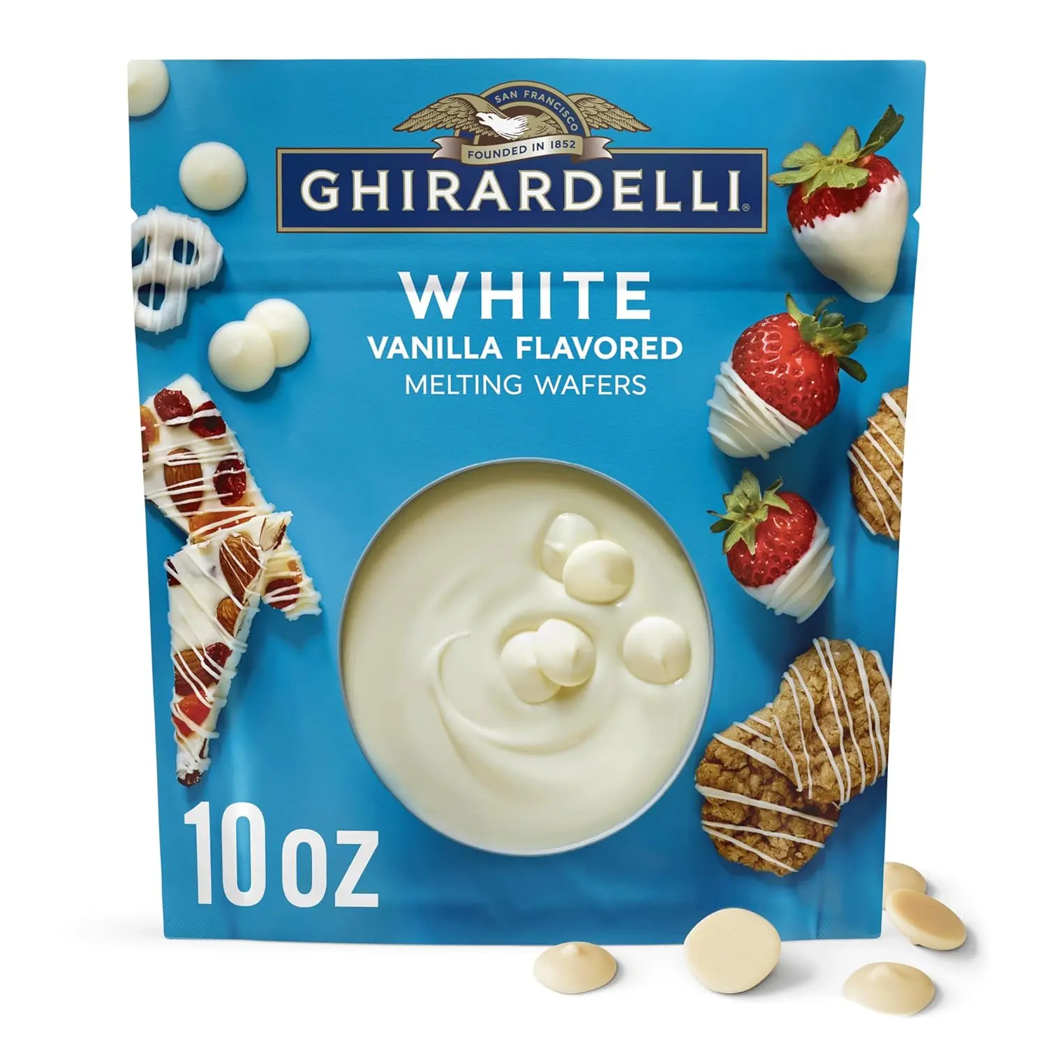 White Vanilla Flavored Melting Wafers, 10 OZ Bag