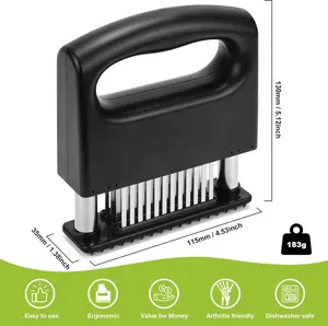 Meat Tenderizer Tool, Meat Tenderizer Stapler with 48 Stainless Steel Ultra Sharp Needle Blades, Compact Cooking Tool for Tenderizing Beef Chicken Turkey Steak Veal Pork