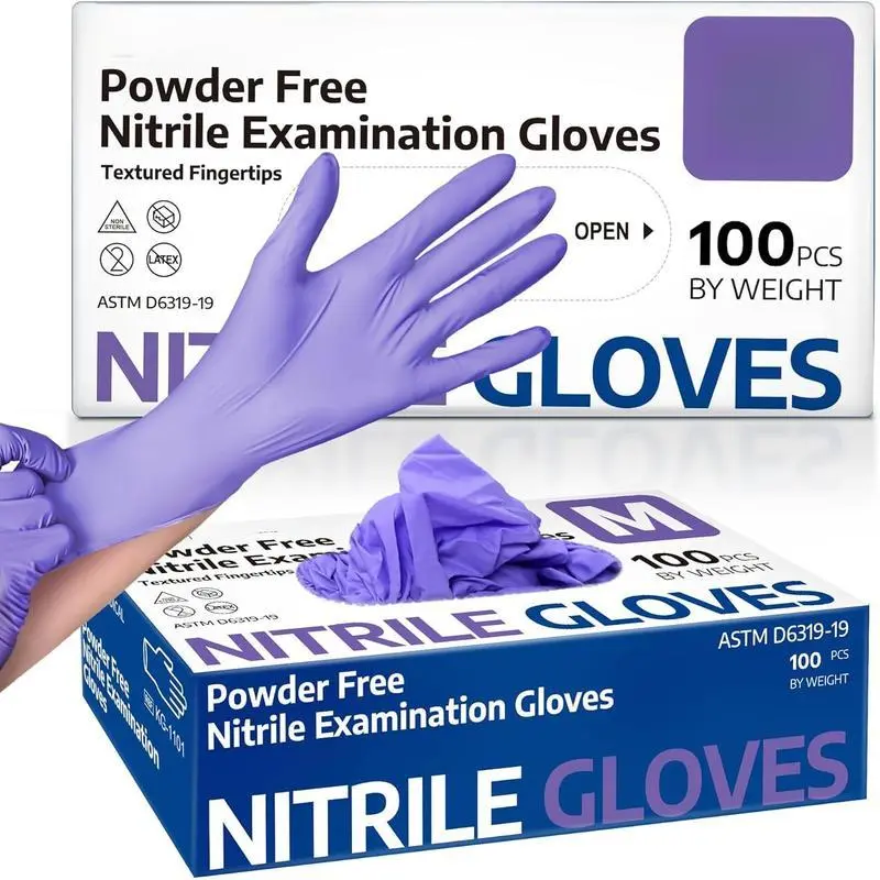 100 Count 4mil Nitrile Heavy Duty Gloves Food Grade LatexFree Touchscreen Compatible for Industrial Auto Repair FoodProcessing Gardening Salon