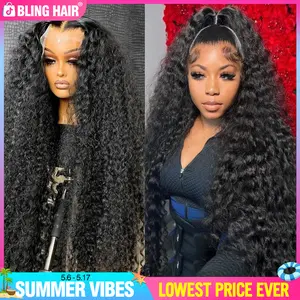 [30inch Only $122] Bling Hair Deep Wave 13x6 Lace Front Wigs Human Hair Pre Plucked 180% Density HD Transparent 13x4 Lace Frontal Wigs For Women Human Hair Lace Front Wigs Deep Curly Lace Front Wig #SummerVibes summervibes